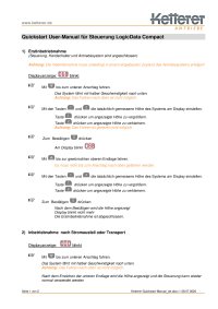 Quickstart User-Manual für Steuerung LogicData Compact (alte Version)