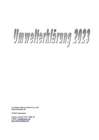 Umwelterklärung 2023